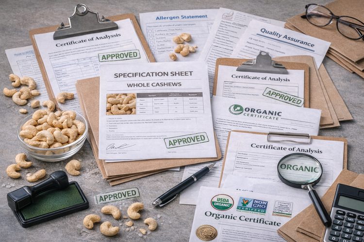 Illustrated placeholder for article titled Label Claims and Quality Documents for Cashew Programs