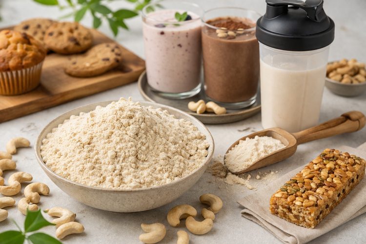 Illustrated placeholder for article titled Defatted Cashew Protein in Better-For-You Formulations